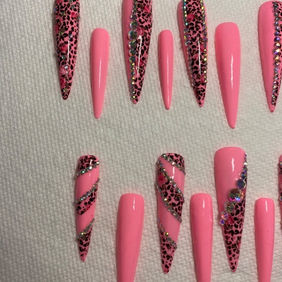 3XL Luxury Press-On Gel Leopard Stiletto Nails - Picture 5 of 6